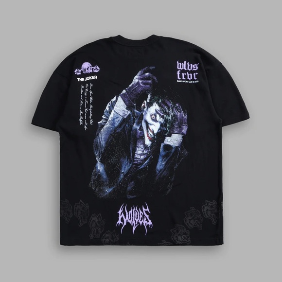 DARC JOKER "SIDE BY SIDE" SERIES PREMIUM OVERSIZED TEE IN BLACK - Picture 1 of 8